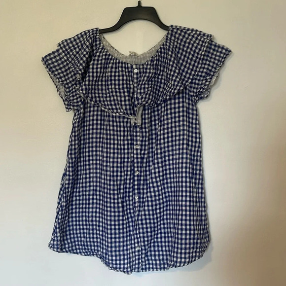 Umgee Dresses & Skirts - Umgee Blue and White Checkered Picnic Button Down Dress